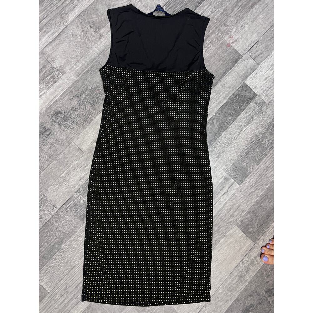 Rachel Roy Black Gold Studded Bodycon Midi Dress XS NWT - Picture 3 of 8